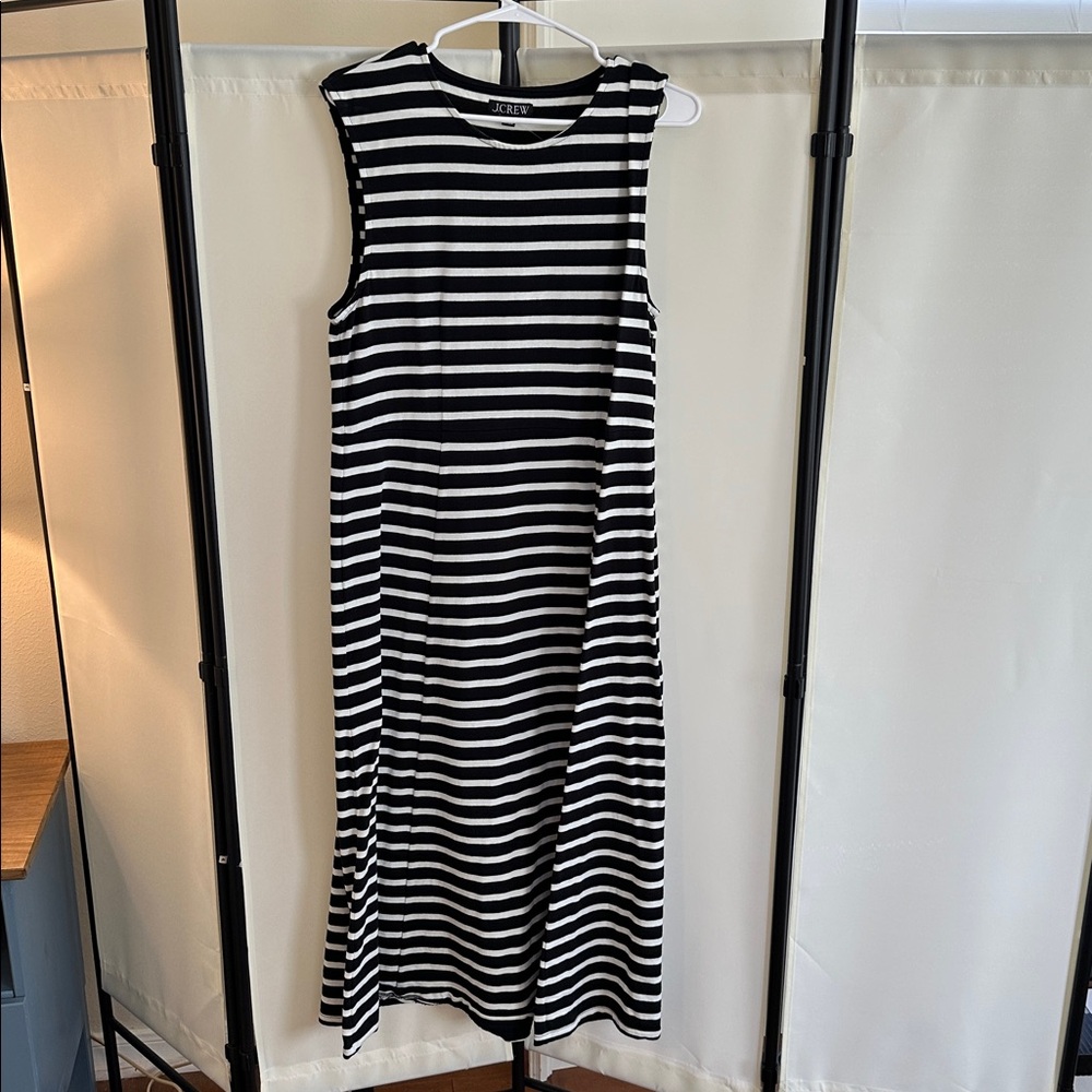 J. Crew Black and White Striped Dress